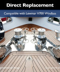 Deckhand Favorite V700 Windlass Replacement Gear Set Kit Featuring Three Heavy Duty Gears Reinforced Retaining Clip And Full Hardware Built For No Sweat Maintenance installed on a boat deck.