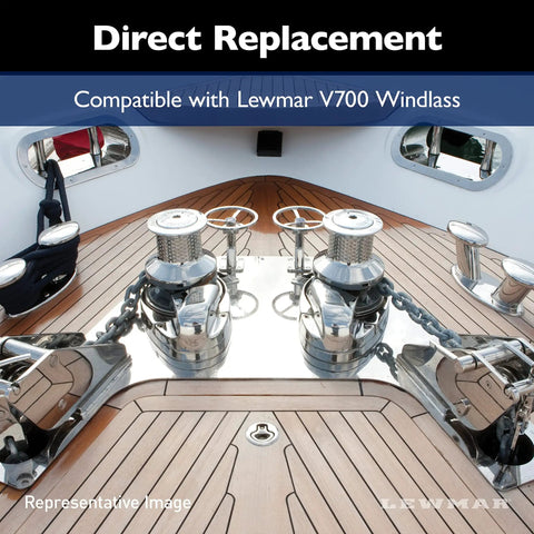 Deckhand Favorite V700 Windlass Replacement Gear Set Kit Featuring Three Heavy Duty Gears Reinforced Retaining Clip And Full Hardware Built For No Sweat Maintenance installed on a boat deck.