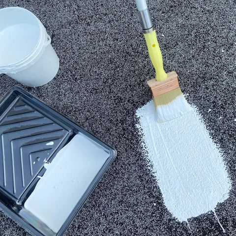 3 Inch Deck Stain Brush 2 Pack For Staining Wood Walls And Fences With Premium Polyester Bristles on textured surface