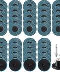48 Piece 2 Inch Die Grinder Flap Disc Set With Pad Holder 80 Grit for metal grinding shown with discs and pad holder