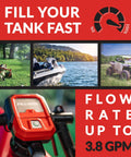 Fast 3.8 GPM Battery Powered Fuel Transfer Pump With Auto Stop Nozzle Dual Power AA Or USB C Portable Gasoline And Diesel Pump