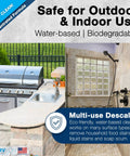 Heavy Duty Concentrated Concrete Cleaner That Kicks Stubborn Oil Stains Rust And Hard Water Deposits Right Out Works Smooth As Silk For Patios Driveways And Garage Floors One Gallon shown in outdoor and indoor cleaning settings.