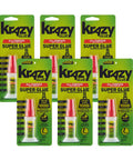 Multipurpose Brush On Super Glue Six Count Pack Quick Drying Liquid Adhesive Zero Hassle Applicator for various materials.