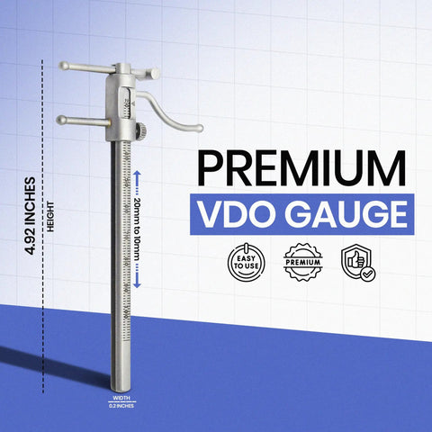 Pro Grade Adjustable Bracket Height Orthodontic Gauge With Movable Locator For Precise Occlusion And Prosthodontics VDO Scale Measuring 20mm To 100mm Dentist Lab Tool For Implants And Dental Prostheses, stainless steel