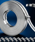 Get Ready For Any Home Rodeo With This 16 Ft DIY Stainless Steel Hose Clamp Kit Featuring Premium Worm Gear Duct Pipe Clamps And Strong Fasteners For Custom Fits On Piping And Plumbing Tasks. Stainless steel 16 ft hose clamp roll with fasteners