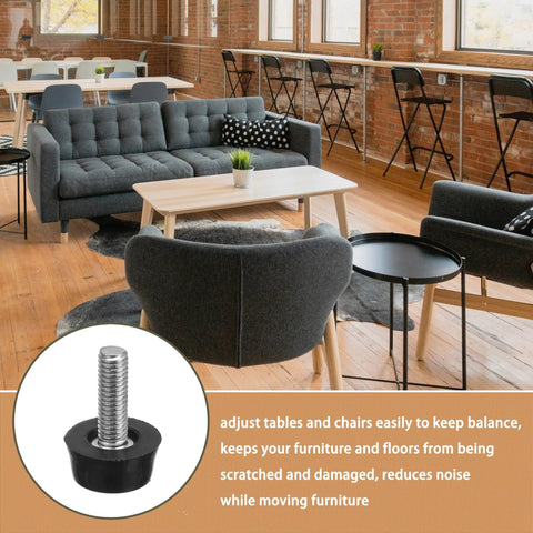 1/4-20 UNC Adjustable Furniture Levelers Set Of 20 Screw In Leveling Feet Galvanized Steel Glides for tables and chairs setup