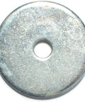 Load Spreading Fender Washers in Durable Zinc Plated Steel Flat Hardware, showing top view of the three sixteenth inch by one and one quarter inch washer