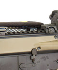 Hard Hitting Brass Catcher With Picatinny Mount And Heat Resistant Mesh For Rifles attached to rifle side view