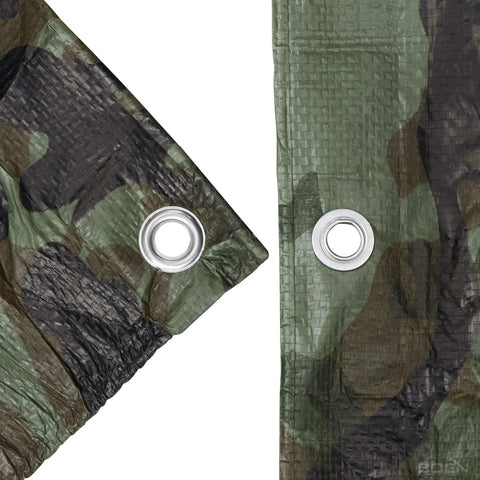 Heavy Duty Waterproof Camouflage Tarp Cover Built To Last 20 By 30 Feet 6 Mil Thick Rip Resistant Material UV Protected grommets
