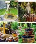 Various outdoor water features with DIY Solar Water Pump Kit For Outdoor Water Features With Six Nozzles Solar Powered Fountain Pump For Bird Bath Ponds Garden And Fish Tank Easy Setup Eco Friendly Great For Backyard Splash