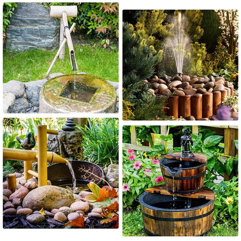 Various outdoor water features with DIY Solar Water Pump Kit For Outdoor Water Features With Six Nozzles Solar Powered Fountain Pump For Bird Bath Ponds Garden And Fish Tank Easy Setup Eco Friendly Great For Backyard Splash