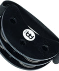 Foot Tambourine For Hands Free Percussion, Slip On Shoe Pad To Tap Your Foot And Accent Grooves, Ideal For Live Performances And Layering Beats While Your Hands Stay Free On Stage. black elastic foot tambourine with stainless steel jingles