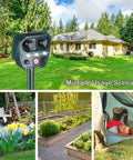 4 Pack Solar Ultrasonic Animal Repellers For Cats, Deer, And Squirrels, Outdoor Garden Yard Orchard Pest Deterrents with spike in lawn