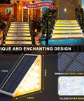 Solar LED Step Lights For Outdoor Stairs Waterproof IP67 Weatherproof Dope Warm White Deck Lights 12 Pack installation