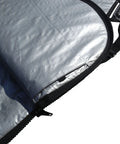 Open view of Boosted 20mm Foam Nose And Tail Protection Foil Bag For Wing Foil And SUP Boards Travel Ready Case showing zipper closure