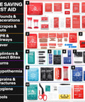 SurviveX Large First Aid Kit contents in red packaging for car/travel/home, including wound care, bandages, CPR gear.