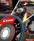 EZARC flap disc, 4.5-inch diameter, 40-grit zirconia Type 29 for grinding and deburring