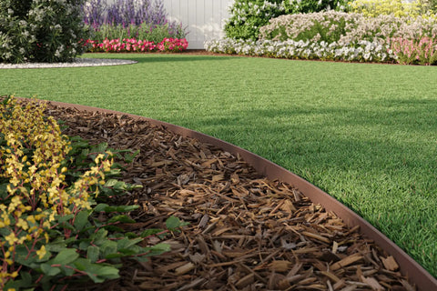 4 Inch Composite Landscape Edging Kit, 40 Foot Brown, Contractor Grade Edging For Lawn And Garden Borders, defining mulch area