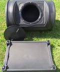 Compost Wizard Jr 7 Cu Ft Outdoor Garden Compost Bin With Wheels And Handles BPA Free Polyethylene 12 Inch Twist Off Lid Dual Tumbler