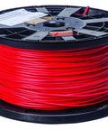 Hella Durable 16/2 FPLR Fire Alarm Wire, 1000ft Red Unshielded Riser Rated Cable Spool on black reel.