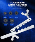 Flaring bar with 5 adapters of varying sizes for the Ditch The Guesswork With A Pro Grade Three Sixteenth Inch Brake Line Flaring Kit