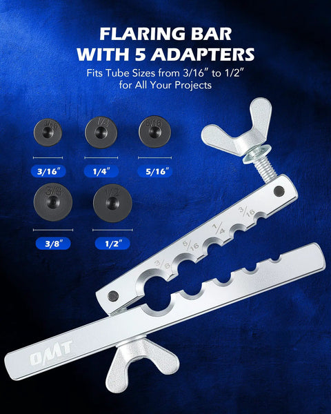 Flaring bar with 5 adapters of varying sizes for the Ditch The Guesswork With A Pro Grade Three Sixteenth Inch Brake Line Flaring Kit