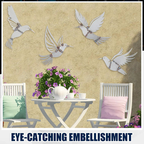Wall display of hummingbird designs crafted using Beginner Weld Kit Four Piece 7.87 Inch Practice Set For TIG MIG ARC Gas Weldin 201 Stainless Steel Metalworking DIY Project To Craft A Hummingbird Art Vibe