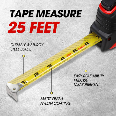 Contractor Grade Open Reel Fiberglass Tape Measure Kit 330 Ft With Half Inch Tape, Easy Read Red Markings, retractable tape.