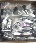 Chrome Cone Seat Wheel Installation Kit 9/16-18 Thread For 8 Lug Wheels With 28 Lug Nuts 4 Wheel Locks 1 Key 1 Storage Pouch boxed