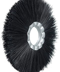 Nylon Wheel Brush Set 8 Inch Crimped Black Fill 2 Inch Arbor For Wet Or Dry Cleaning Scrubbing Burrs And Chips Removal