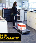Convertible Folding Utility Dolly Cart Platform Truck With Wheels 250 Lb Capacity For Moving And Hauling In Warehouse Or Office Collapsible Design Non Marking Casters Ergonomic Three Position Handle For Push Pull Or Flat Fold carrying paper box in office