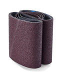 8 By 19 Inch Floor Sander Belts 24 Grit EZ 8 Compatible Pro Grade Replacement Sanding Belts Bulk Pack Of 10 For Hardwood Floor Refinishing And Buffing Silicone Carbide Bi Directional Design For Even Wear And Superior Finish. Rolled sanding belt showing purple abrasive texture with resin-bond X-weight cloth on edge.