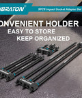 Pro Grade Impact Socket Adapter Set with holder, including three lengths, black finish on textured surface, brand libraton visible.