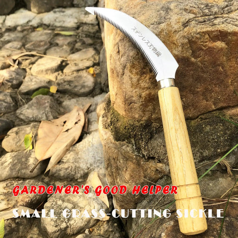 Grass Sickle With Sawtooth Japanese Weeding Hoe Hand Tool For Grab-And-Go Garden Weeding And Soil Loosening on rocks