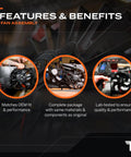 OEM Style Engine Cooling Fan Assembly Direct Plug In Design for quick radiator cooling, showing features and benefits overview.
