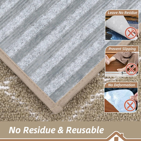 Non Slip Stair Treads For Wooden Steps 28x9In Beige Soft Polyester Carpet With Self Adhesive Backing 15 Pack Machine Washable Easy To Install