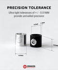 Black and silver spacers for Speed Kit Spacer Washer And Axle Nut For Skateboard And Longboard Bearing Performance Boost Universal Truck Fitment For Reverse Kingpin And Traditional Trucks Black showing precision dimensions