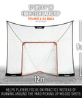 Lacrosse Goal Backstop Net No More Chasing Balls 12 Foot By 9 Foot For Backyard Practice Keeps Balls In Play Built Tough With Weather Resistant Polyester And Easy Setup Fibertech