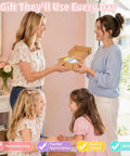 Gotta Love These Sweet Wall Hooks For Backpacks And Kids Rooms Six Pack Dreamy Rainbow Macaron Colors, women exchanging a gift box.