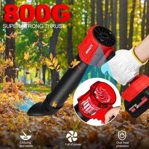 Cordless Leaf Blower With 2x 4.0Ah Batteries And Charger, 650 CFM 160 MPH Turbo Power, used in autumn leaf cleanup