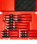12 Piece Universal Snap Ring Pliers Set Heavy Duty Fixed Tip Internal And External Pliers With 6, 8, And 9 Inch Sizes And A Full Range Of Tips