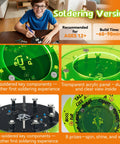 STEM Interactive Hands-On Lucky Wheel Craft Kit For Teens And Beginners, green acrylic prize wheel with soldered circuit