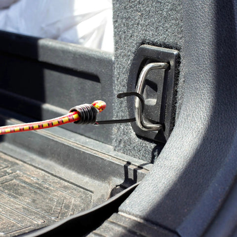 Heavy Duty 12 Inch Bungee Cords 10 Pack With Vinyl Coated Hooks And Fabric Wrap Red For Trucks And Outdoor Gear Secure Tarps Bikes And Gear Fast And Easy Everyday attached to truck anchor