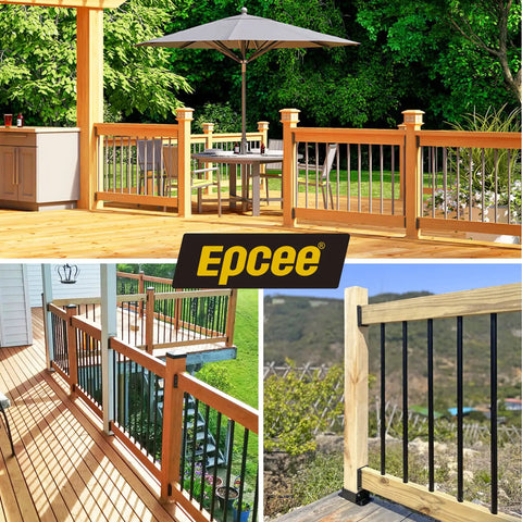 20 Pack ADC-12 Aluminum Deck Railing Brackets for connecting 1.5 by 3.5 inch wood deck posts to handrails in outdoor scenes