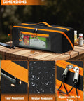 22 Inch Grill Tool Storage Bag With Dual Inner Compartments All In One Carryall For Grill Utensils Griddle And Barbecue Tools Black Heavy Duty 600D Polyester Water Resistant