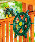 Captain Ship Wheel Swing Set Accessory With 20 Inch 360 Degree Rotating Wheel Mounts To Any Backyard Playset