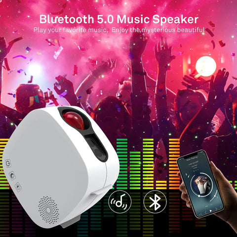 Galaxy Star Projector With Bluetooth Speaker Lit Night Light Nebula Cloud Projector for Kids Room with music sync feature