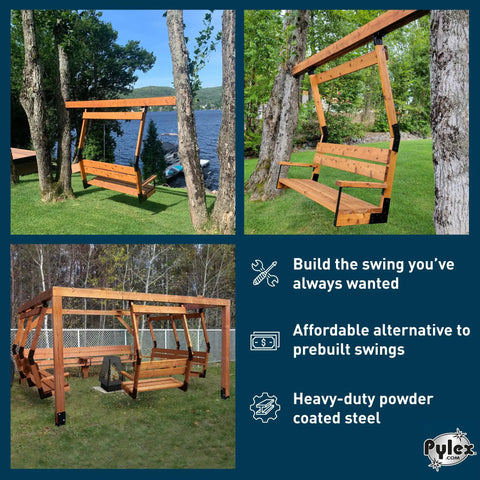 Heavy Duty Steel Swing Bracket Kit For Outdoor Chairs And Porch Benches 500 Lb Capacity Brackets Only For Patio Swing Frames Easy Do It Yourself Setup No Wood Included