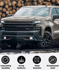 Red Front Tow Hook Covers For Chevy Silverado 1500 And GMC Sierra 1500 Street Ready Tow Hook Cap Set on truck