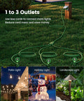 Heavy Duty 25 Foot Outdoor Extension Cord Featuring Three Badass Multiple Outlets And 18 Gauge Weatherproof Construction setup connecting outdoor lights.